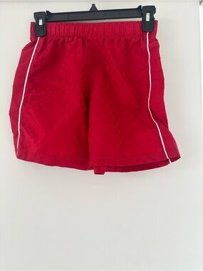 DSG Red Kids Athletic Shorts with White Piping